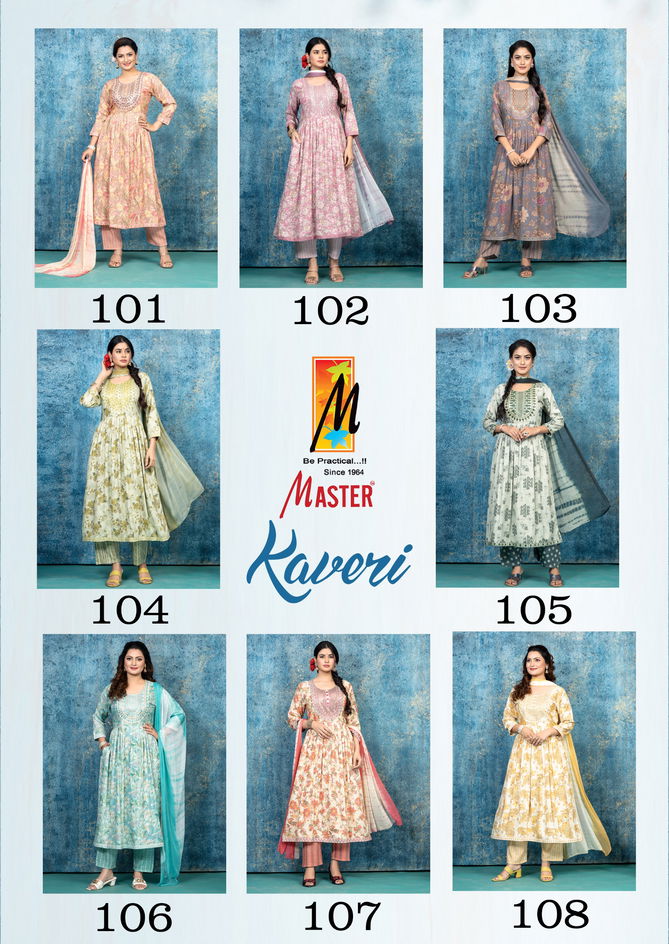 Kaveri By Master Capsule Printed Long Kurti With Bottom Dupatta Wholesale Shop In Surat